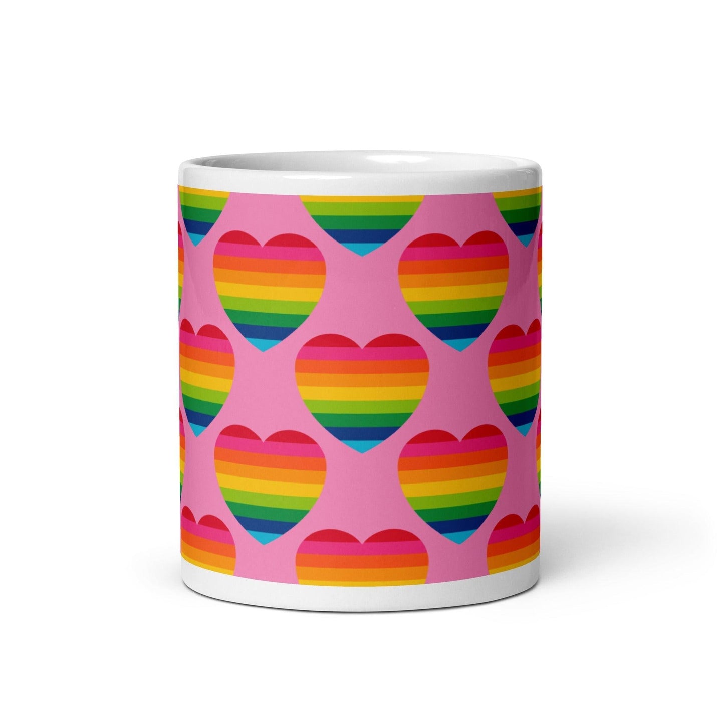 Mug - ELLIE LOVE rainbow pink - Bold heart print