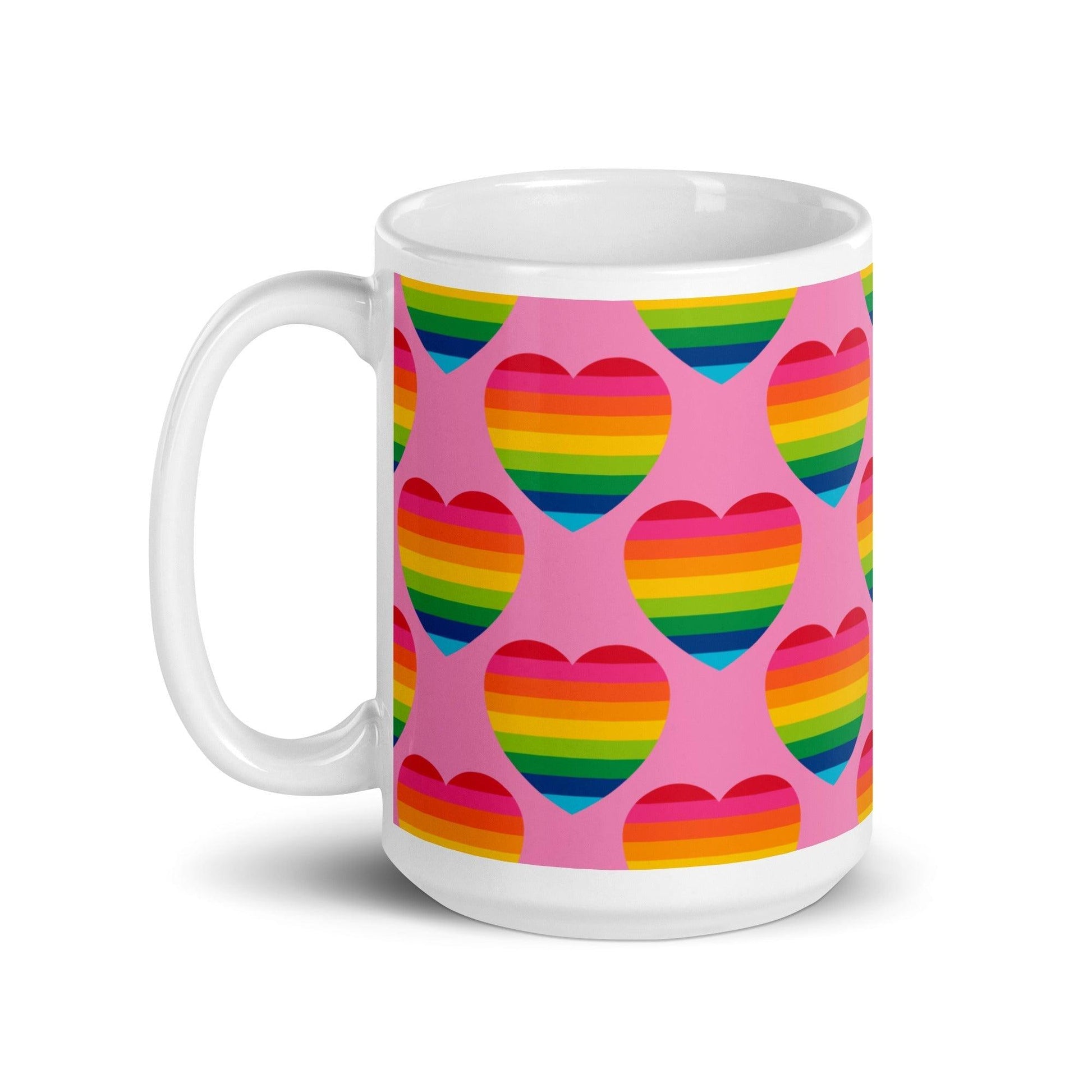 Mug - ELLIE LOVE rainbow pink - Bold heart print
