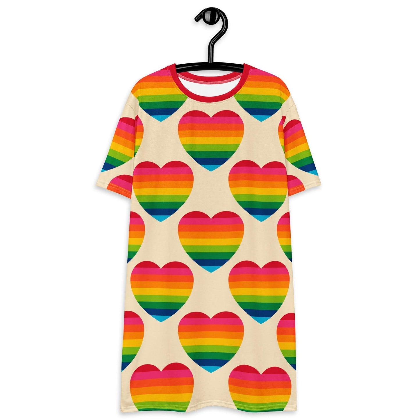 T-shirt dress - ELLIE LOVE rainbow - Bold heart print 6XL
