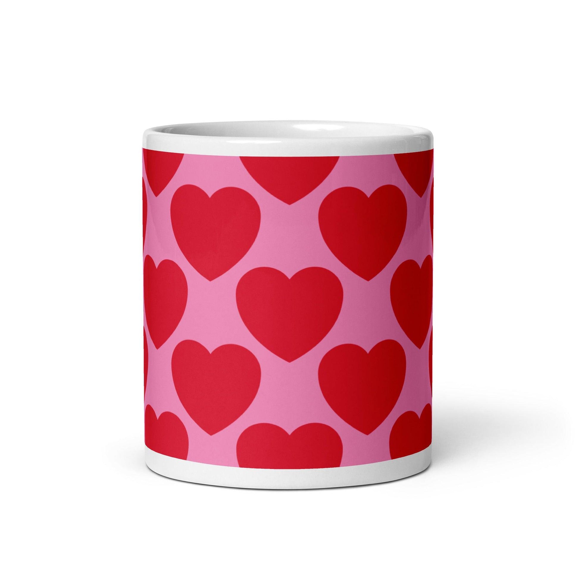 Mug - ELLIE LOVE red - Bold heart print 11oz