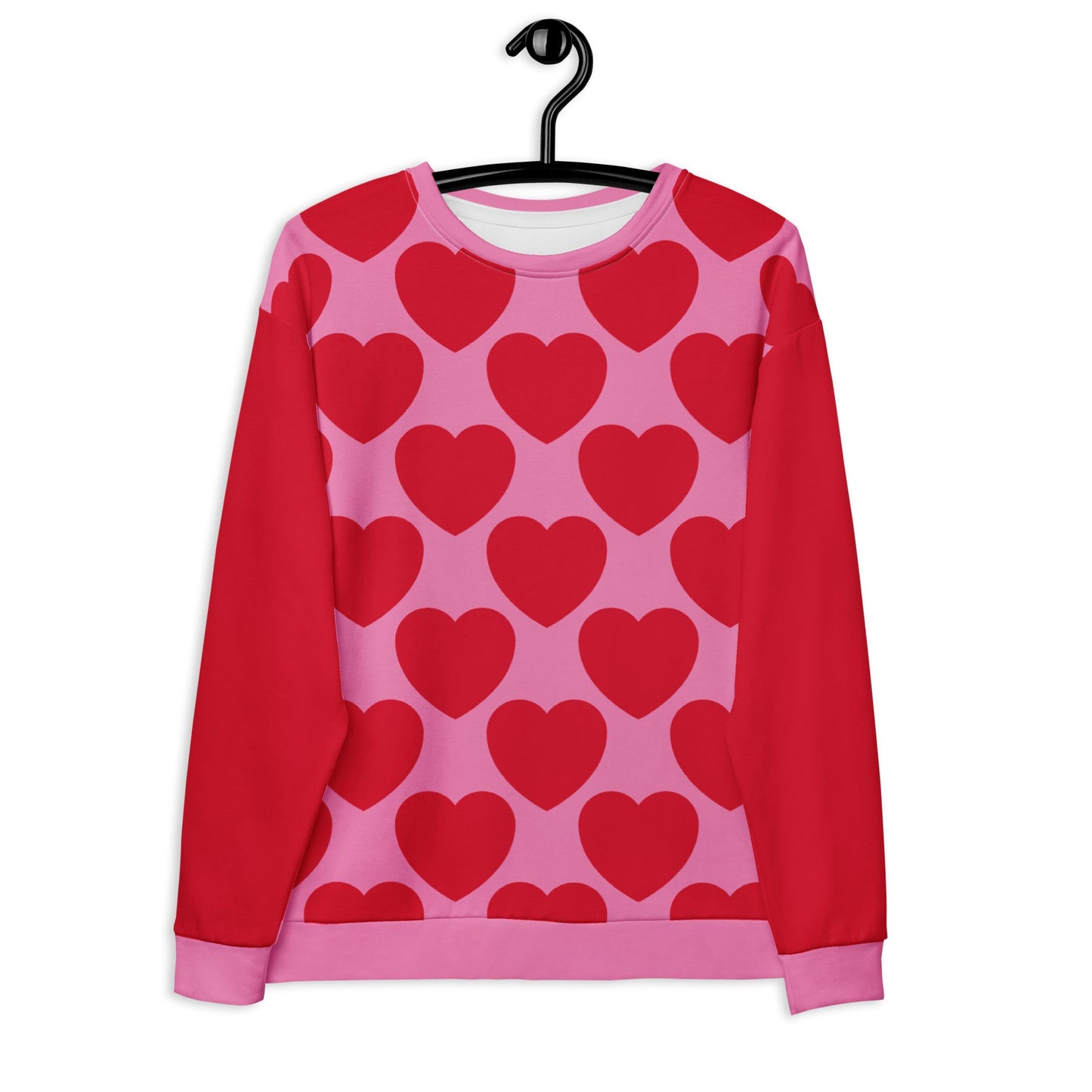 Sweatshirt - ELLIE LOVE red - Bold heart print 3XL