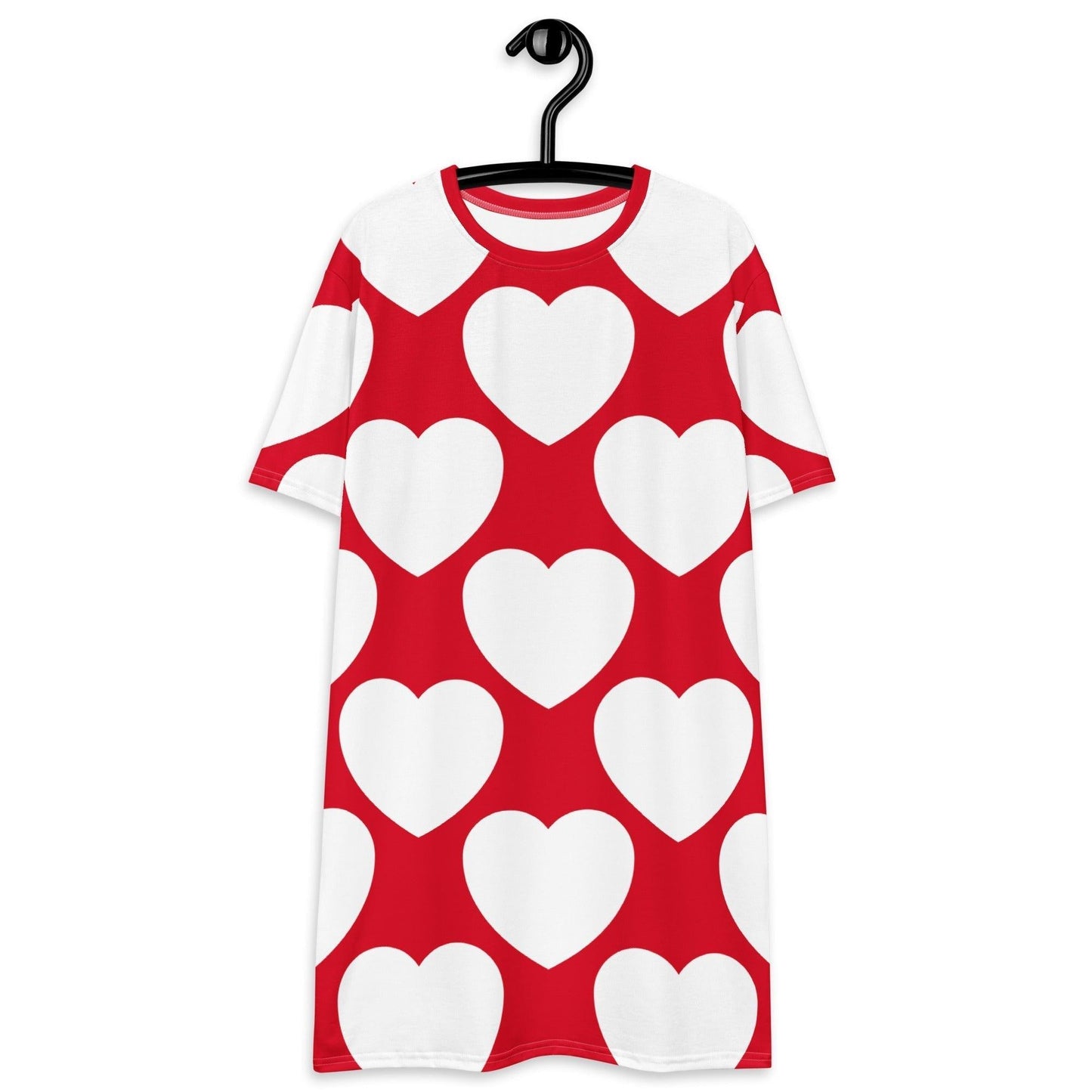 T-shirt dress - ELLIE LOVE red white - Bold heart print 6XL