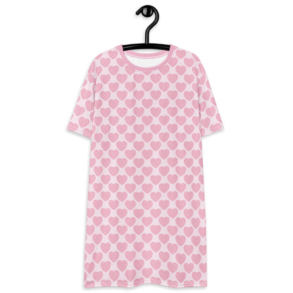 T-shirt dress - ELLIE LOVE tender pink - Bold heart print 6XL