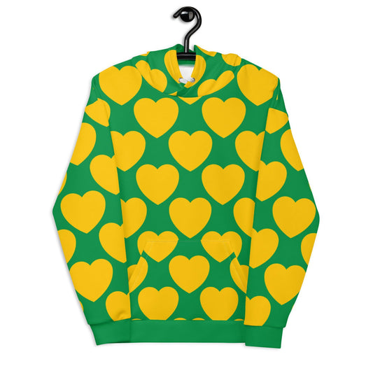 Hoodie - ELLIE LOVE yellow green - Bold Heart Print