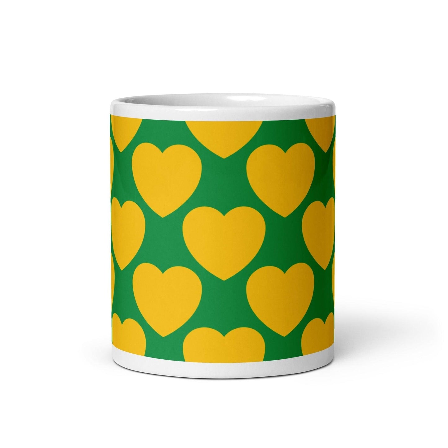 Mug - ELLIE LOVE yellow green - Bold heart print