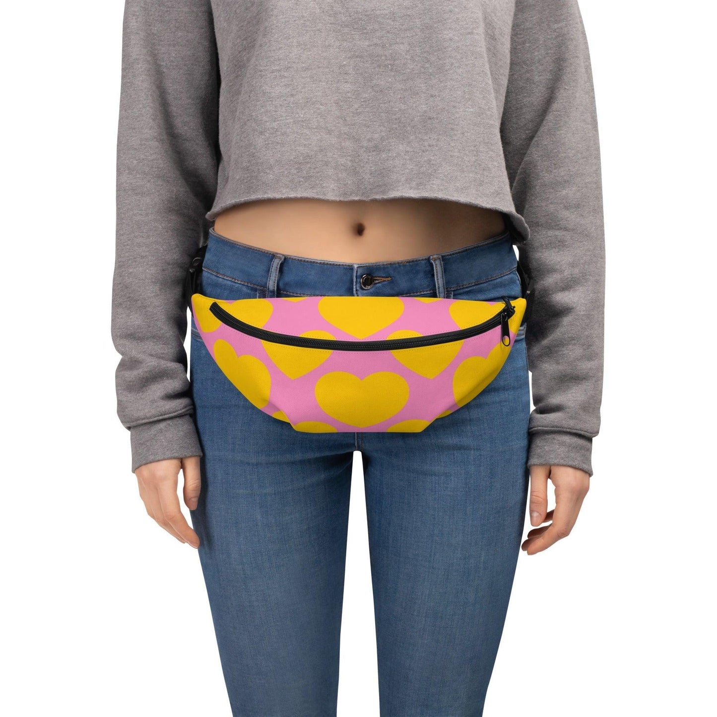 Fanny Pack - ELLIE LOVE yellow pink - Bold Heart Print