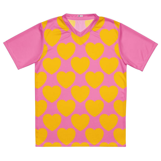 Sports Jersey - ELLIE LOVE yellow pink - Bold heart print 6XL