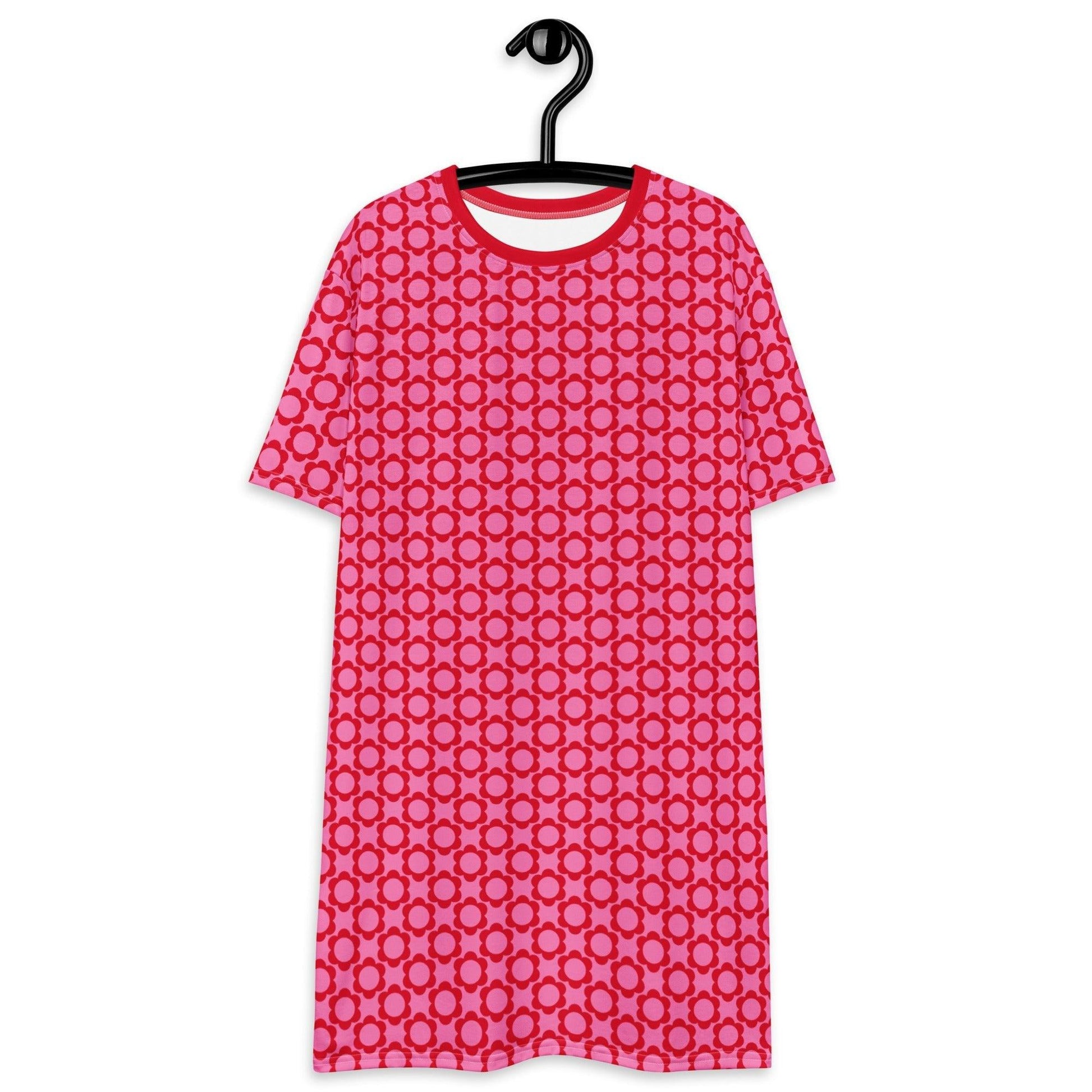 T-shirt dress - ELLIE mini red - Classic floral print 6XL