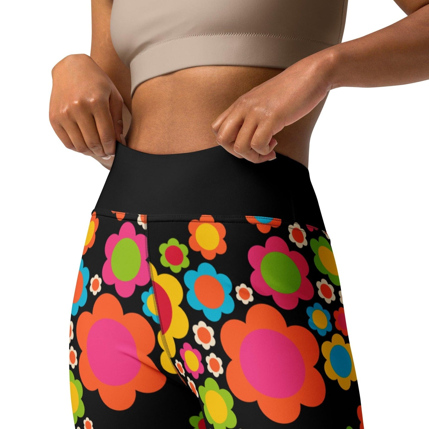 Yoga leggings -2- ELLIE MIX - Colorful flower mix print