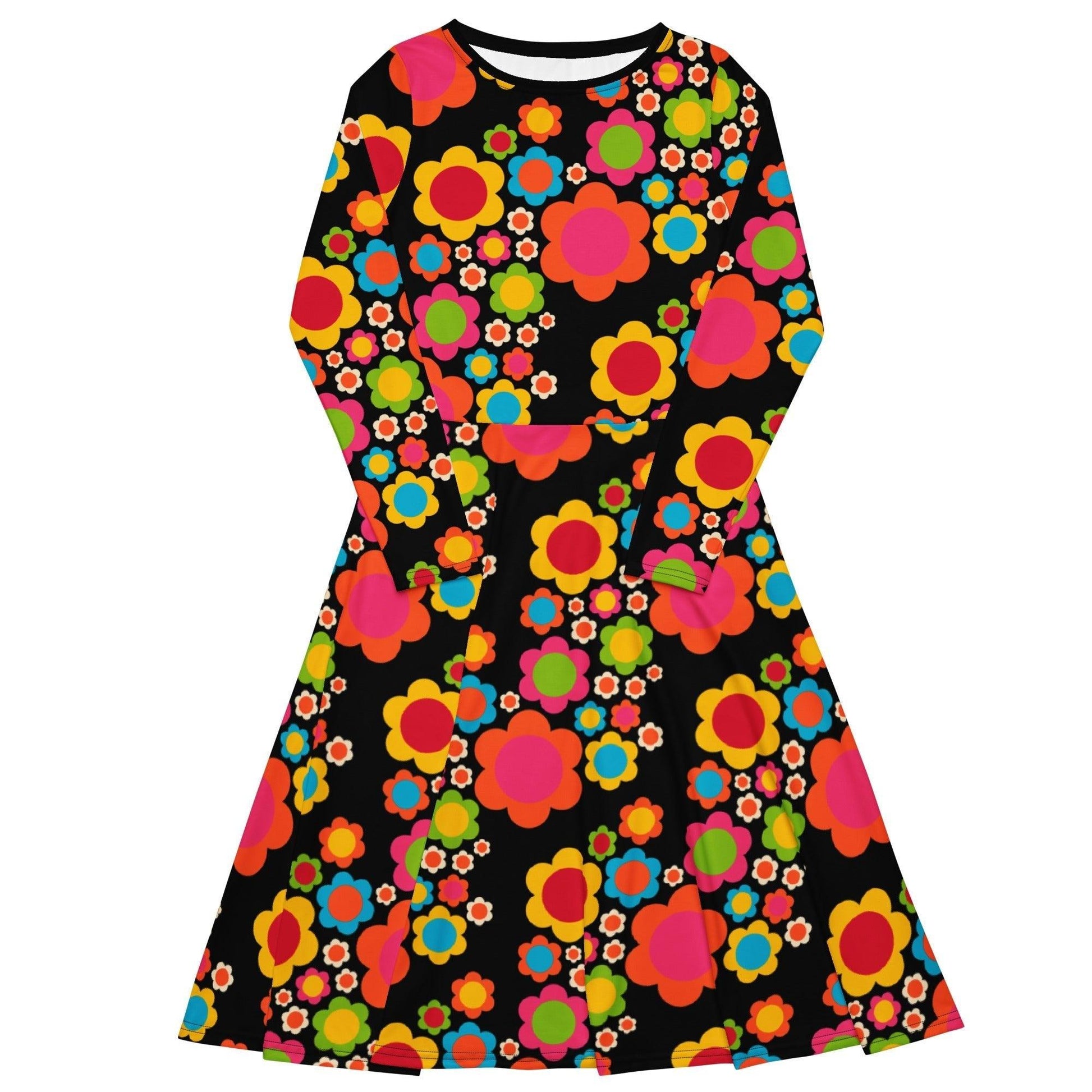 Midi dress - ELLIE MIX - Colorful flower mix print 6XL