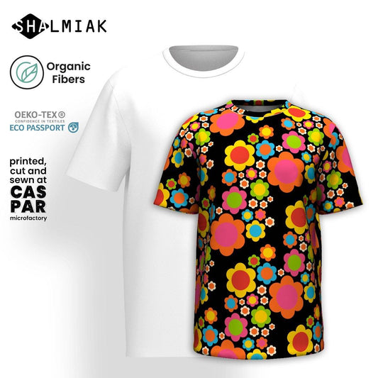 Organic Cotton T-Shirt - ELLIE MIX - Colorful Flower Mix