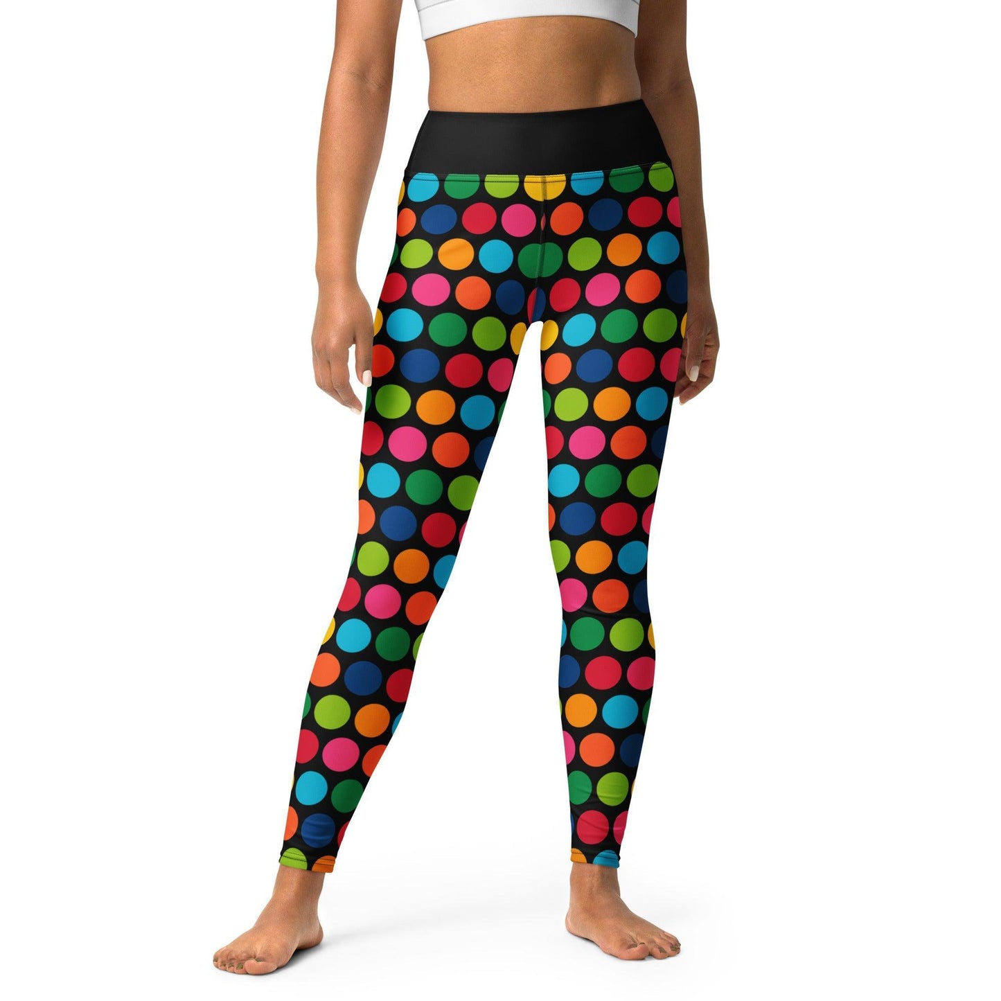 Yoga leggings - ELLIE rainbow dot - Classic floral print XL