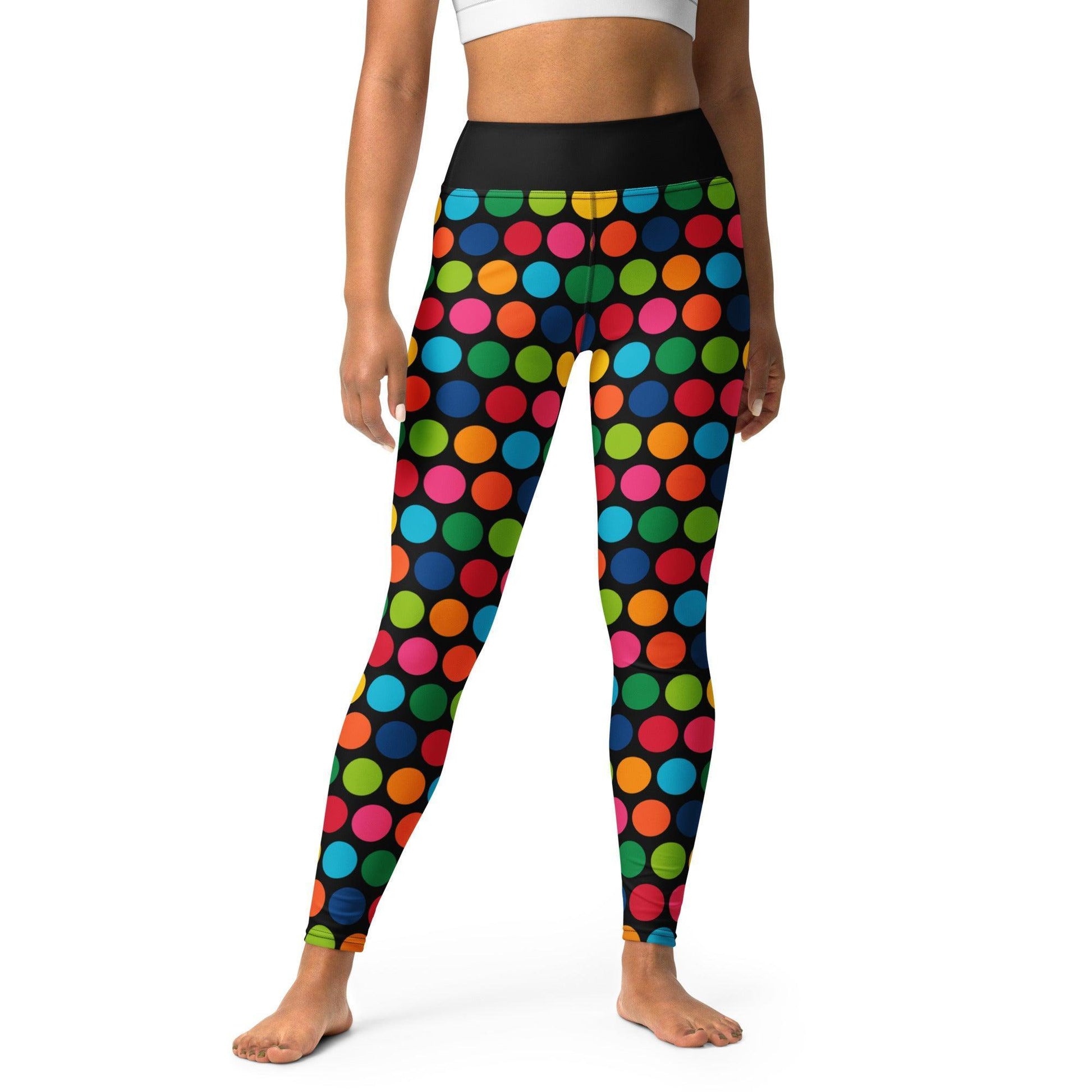 Yoga leggings - ELLIE rainbow dot - Classic floral print XL