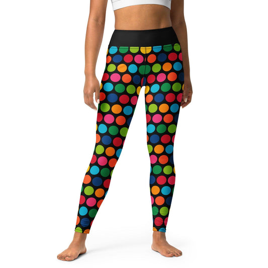 Yoga leggings - ELLIE rainbow dot - Classic floral print XL