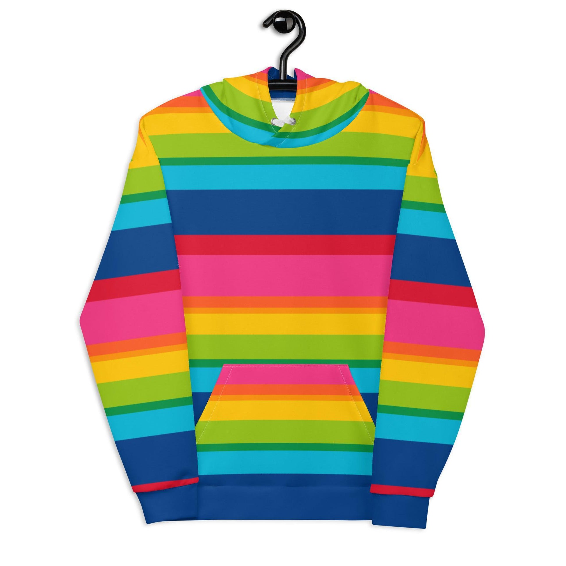 Hoodie - ELLIE rainbow stripe - Rainbow stripe print 6XL