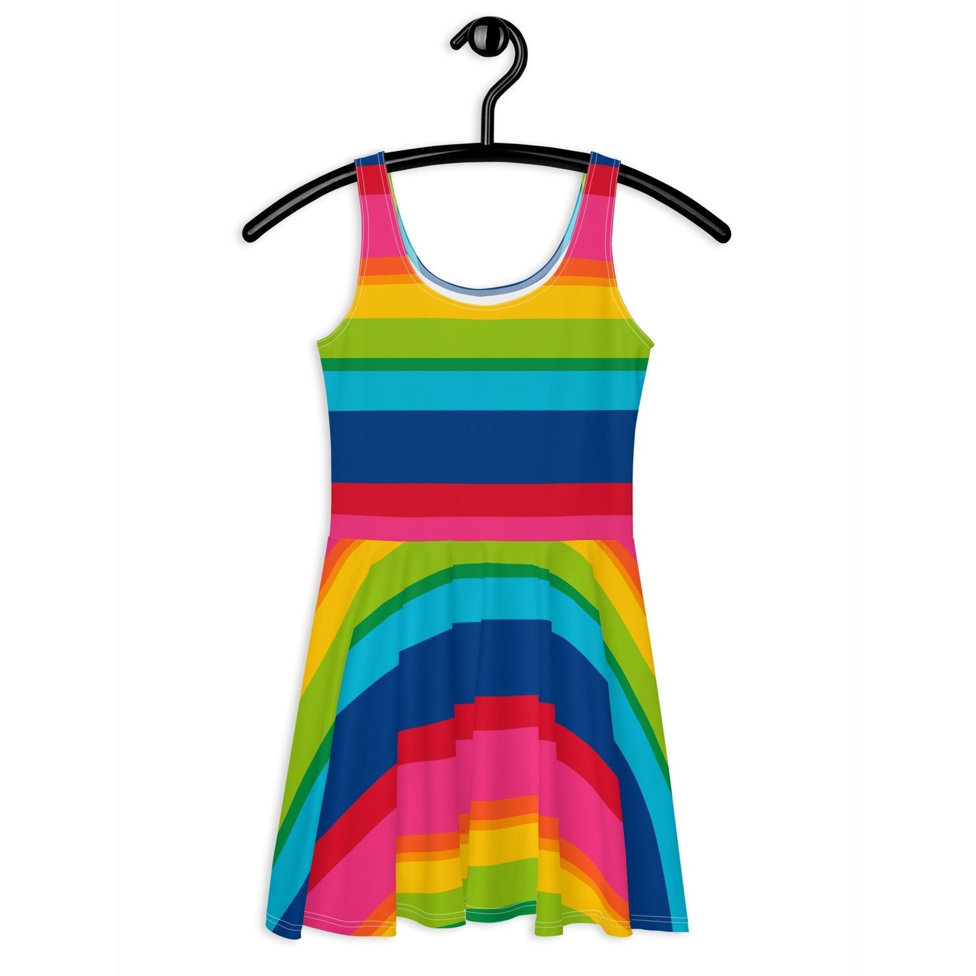 Skater dress - ELLIE rainbow stripe - Rainbow stripe print 3XL