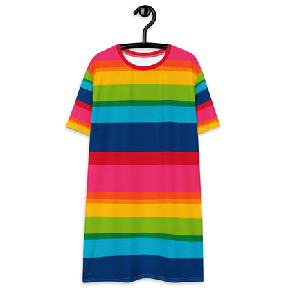 T-shirt dress - ELLIE rainbow stripe - Rainbow stripe print 6XL