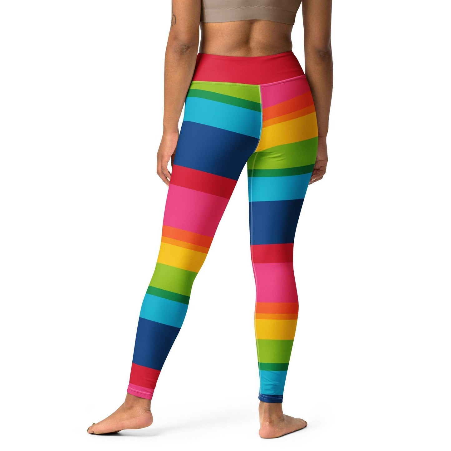 Yoga leggings - ELLIE rainbow stripe - Rainbow stripe print