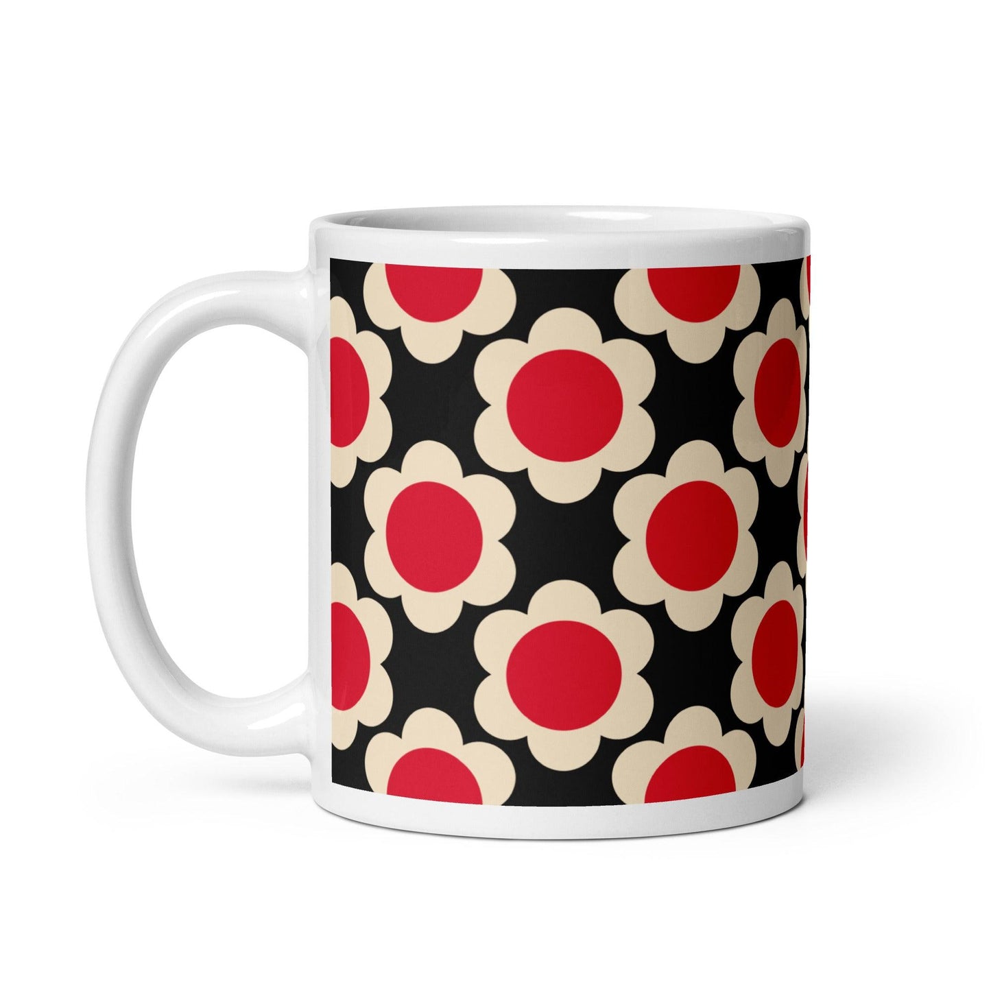 Mug - ELLIE red black - Classic floral print