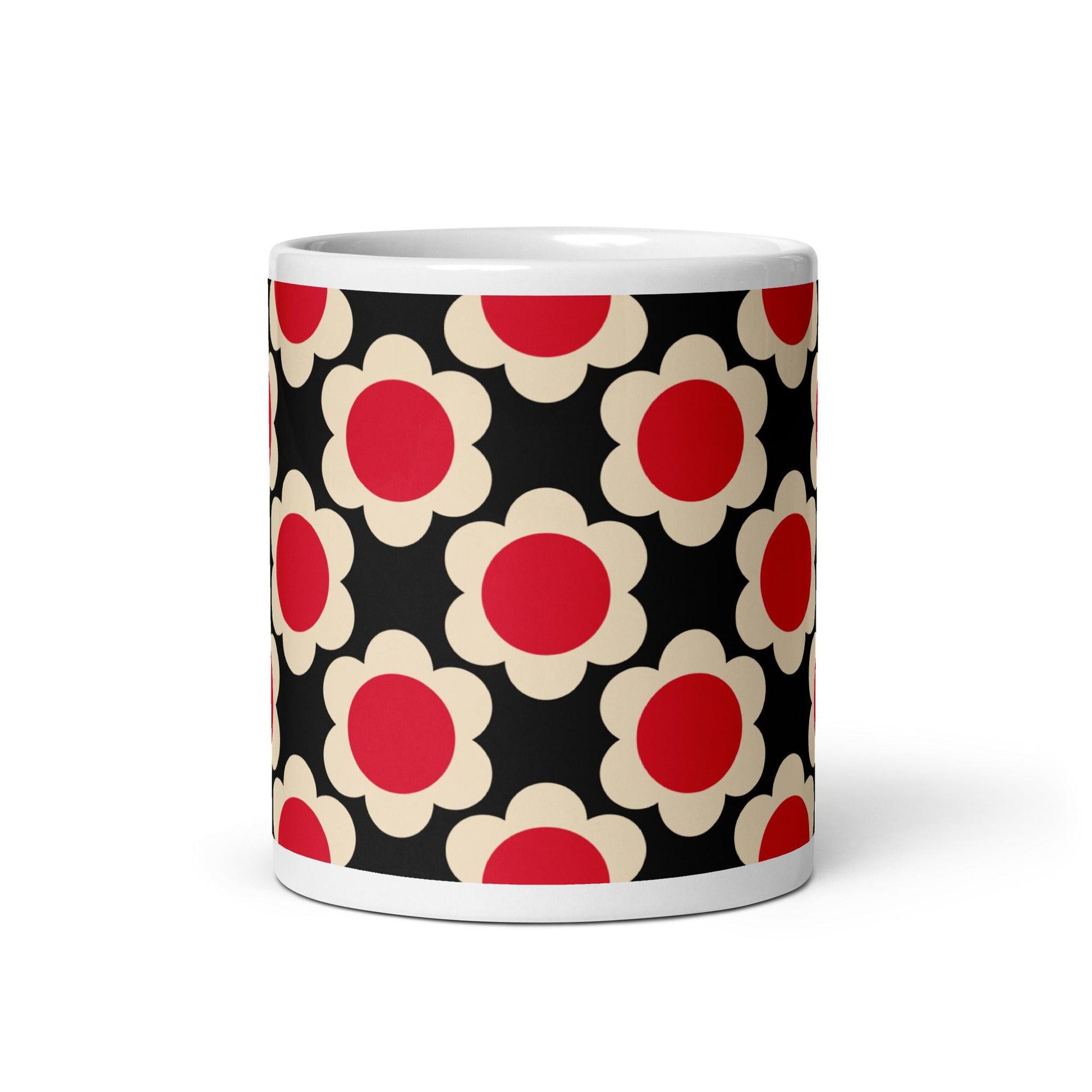 Mug - ELLIE red black - Classic floral print