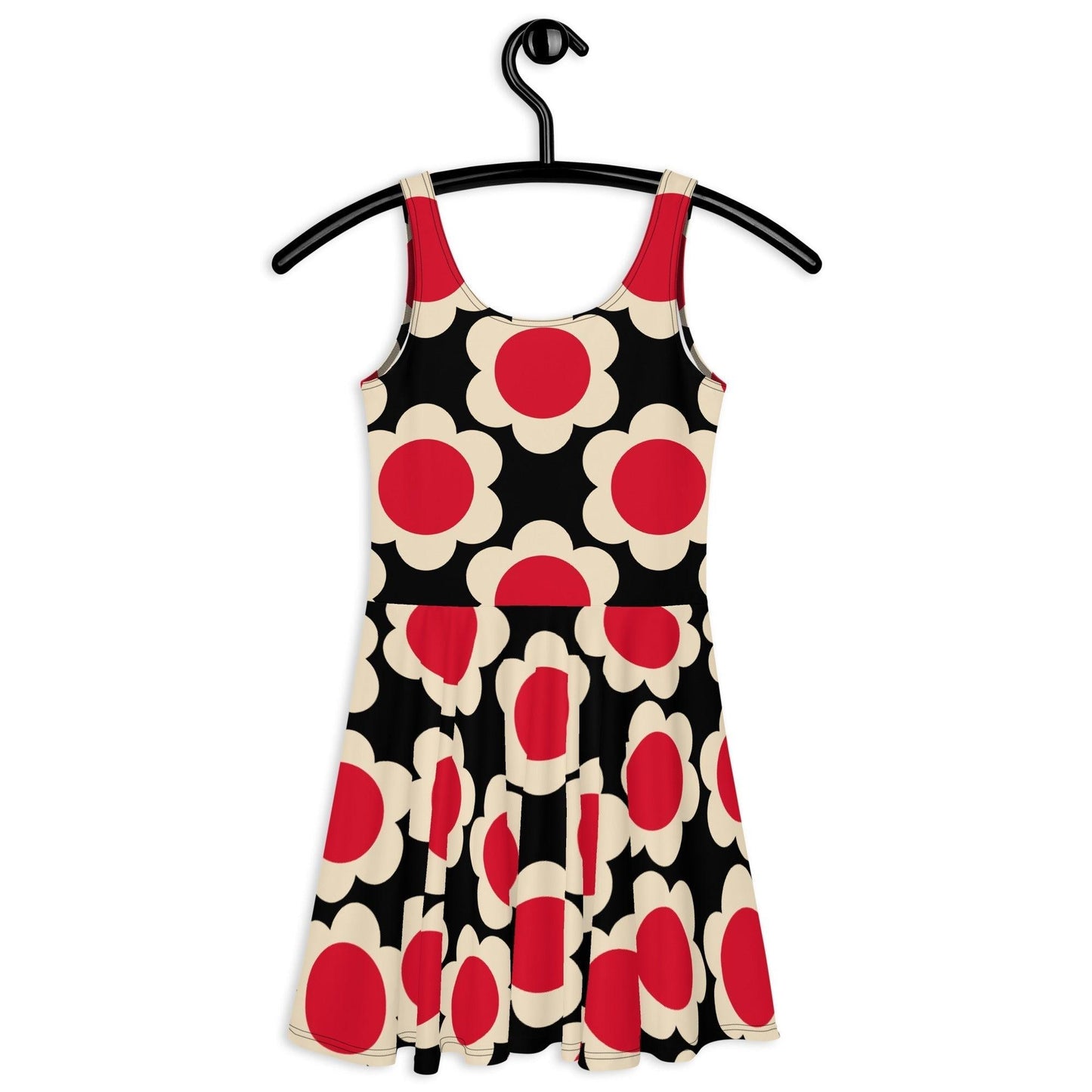 Skater dress - ELLIE red black - Classic floral print