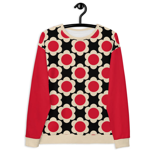 Sweatshirt - ELLIE red black - Classic floral print 3XL