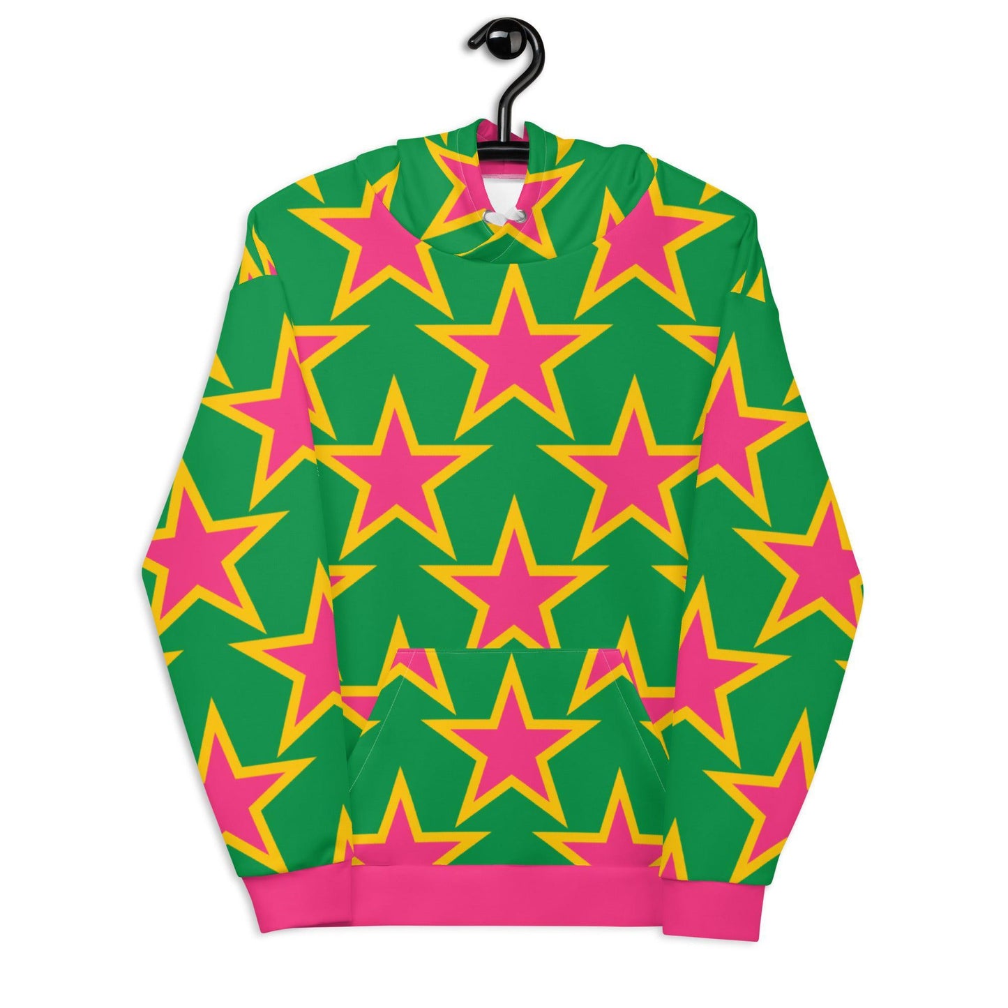 Hoodie - ELLIE STAR green - Classic stars print 6XL