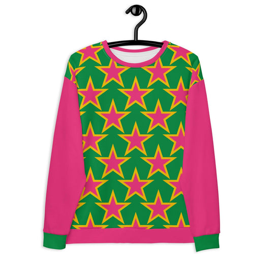 Sweatshirt - ELLIE STAR green - Classic stars print 3XL