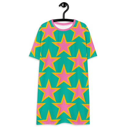 T-shirt dress - ELLIE STAR mint - Classic stars print 6XL