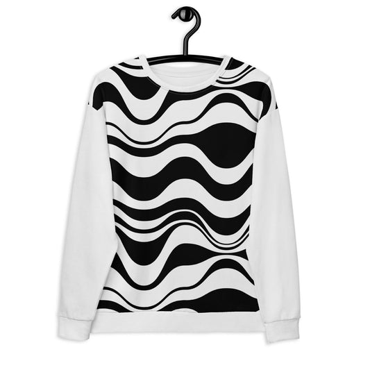 Sweatshirt - ENERGY WAVES black - Wavy stripe print 3XL