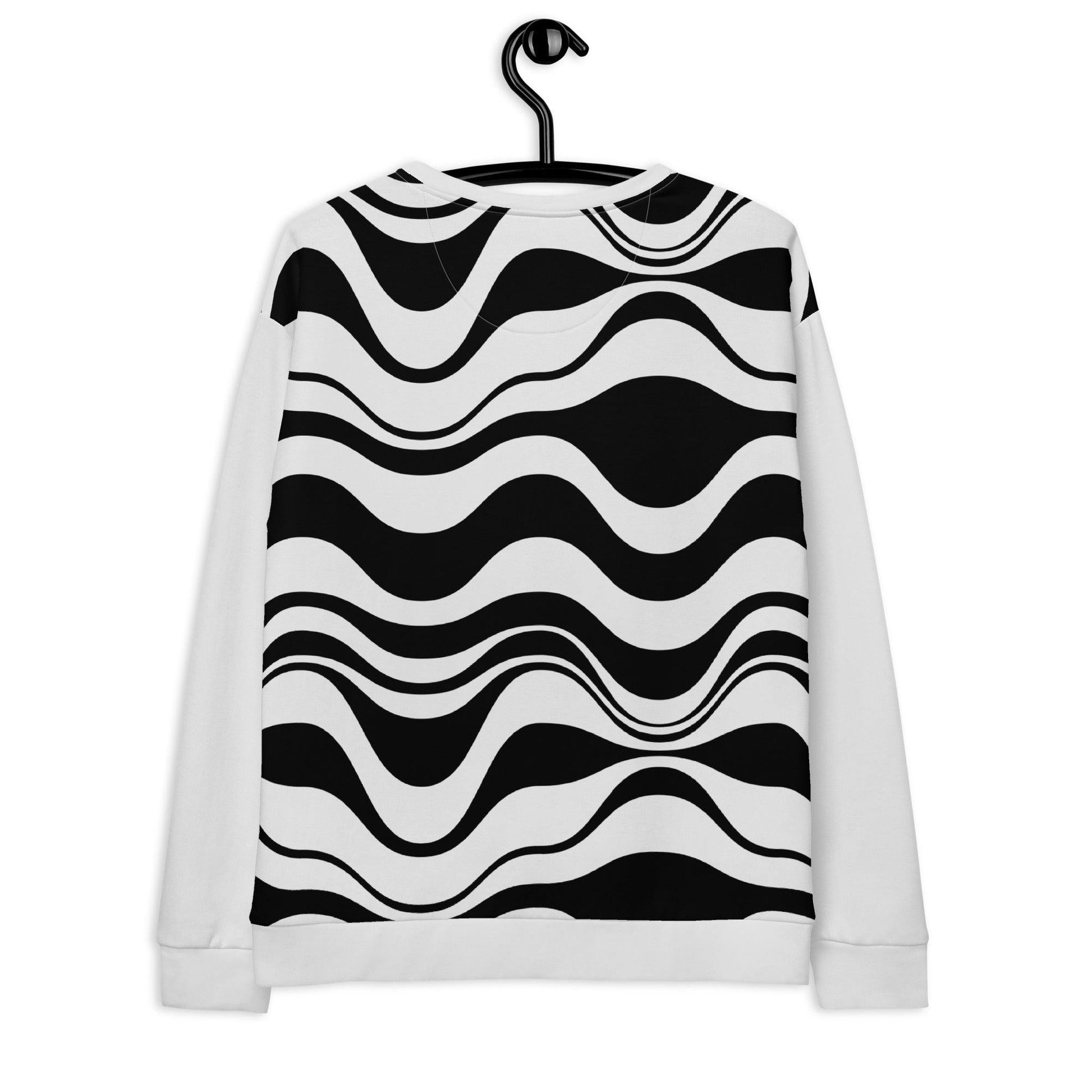 Sweatshirt - ENERGY WAVES black - Wavy stripe print