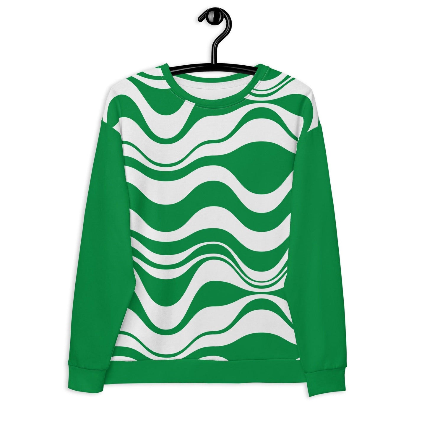 Sweatshirt - ENERGY WAVES green - Wavy stripe print 3XL