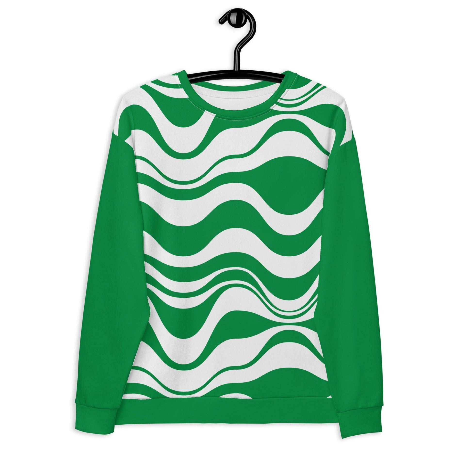 Sweatshirt - ENERGY WAVES green - Wavy stripe print 3XL