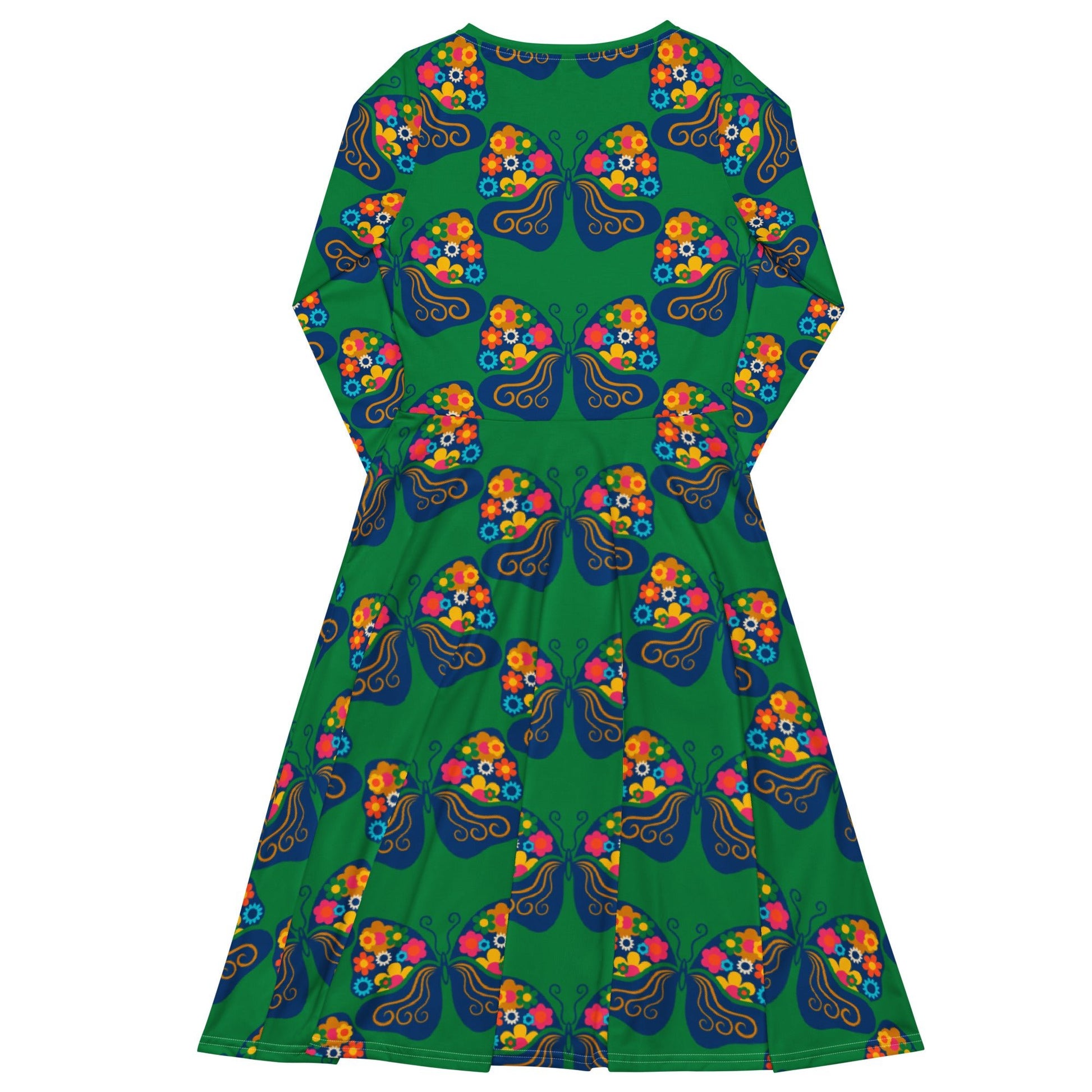 Midi dress - FAB FLOVERYFLY green - Playful butterfly print