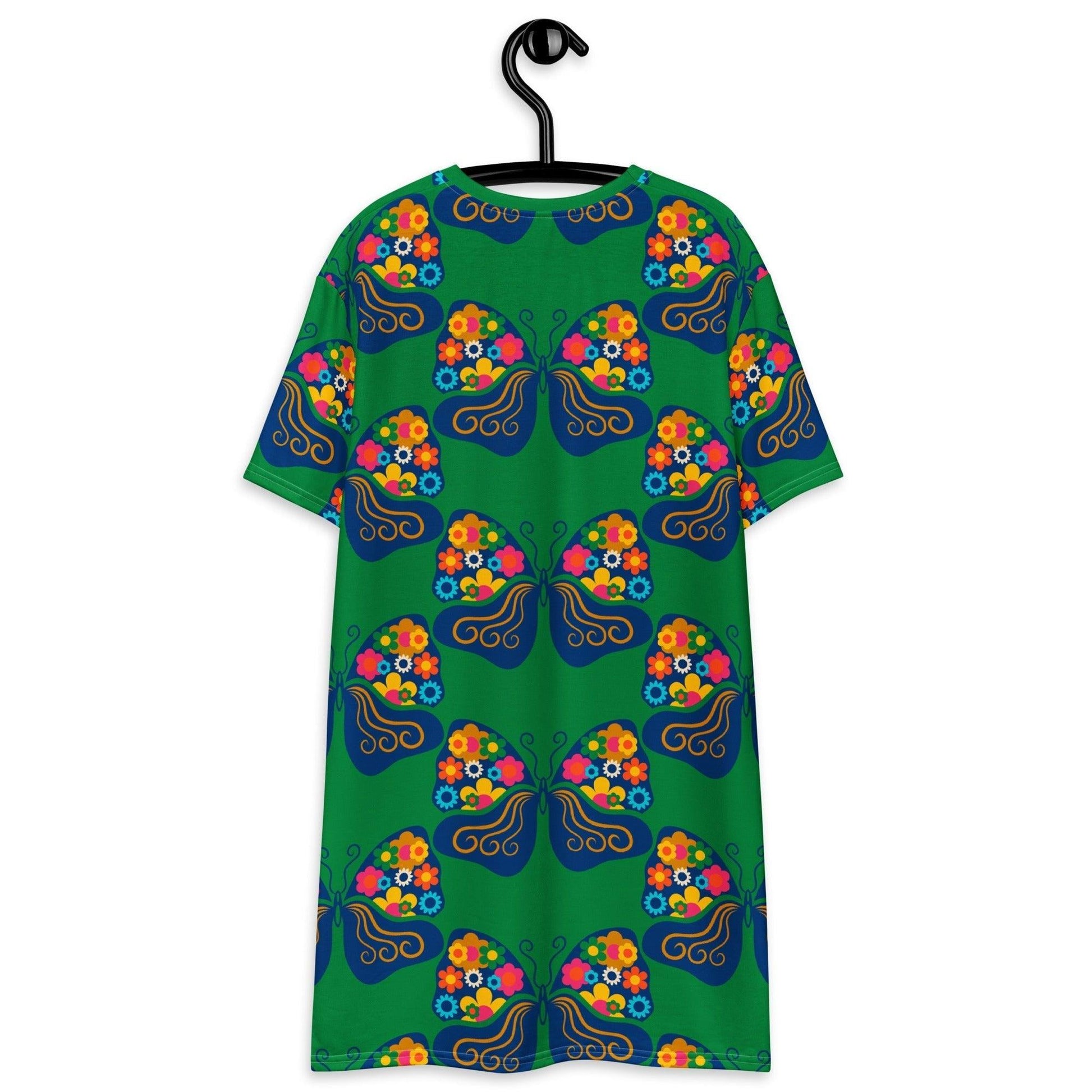 T-shirt dress - FAB FLOVERYFLY green - Playful butterfly print