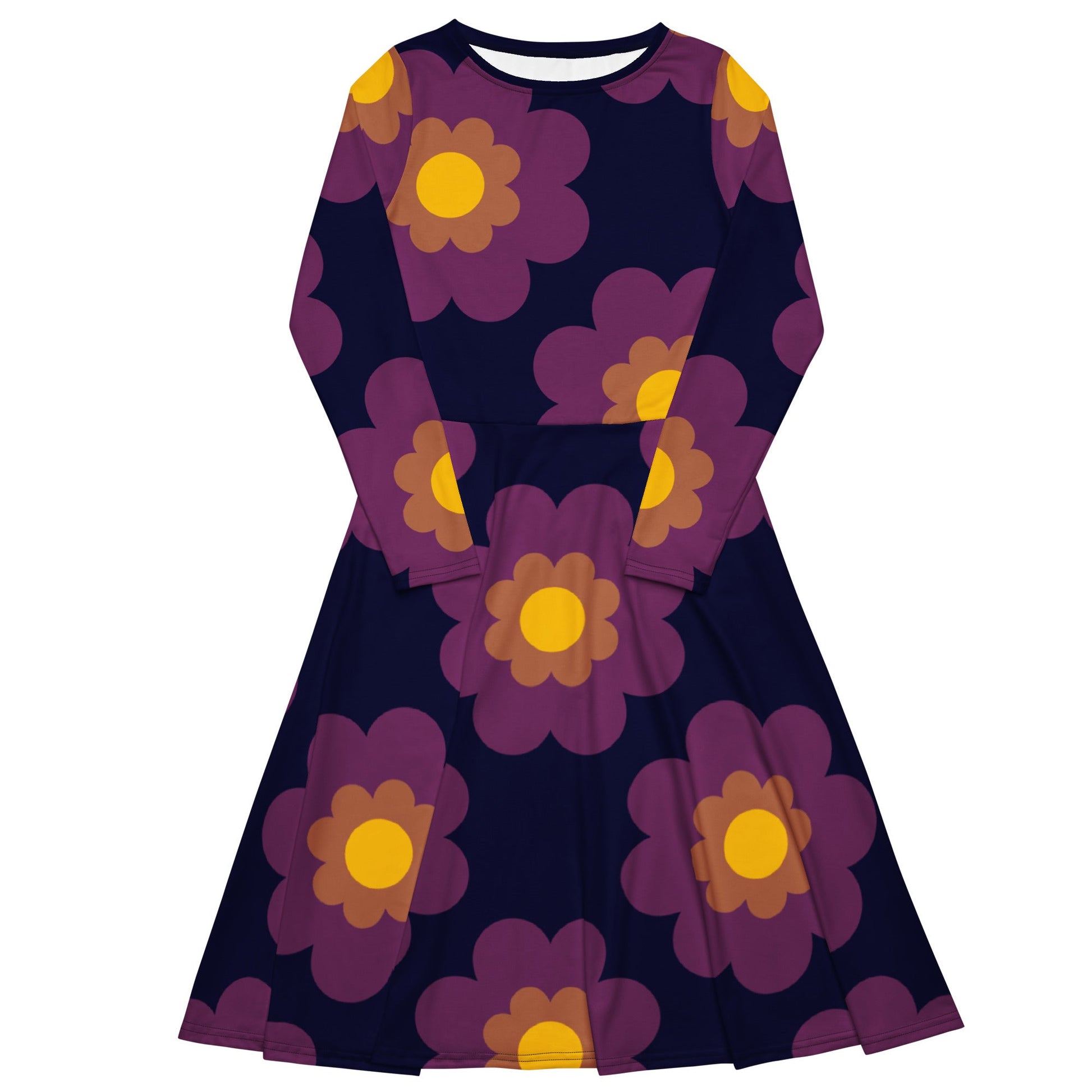 Midi Dress - FANCY BLOOM plum