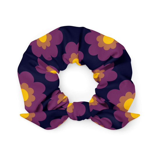Scrunchie - FANCY BLOOM plum - Pretty floral print Default Title