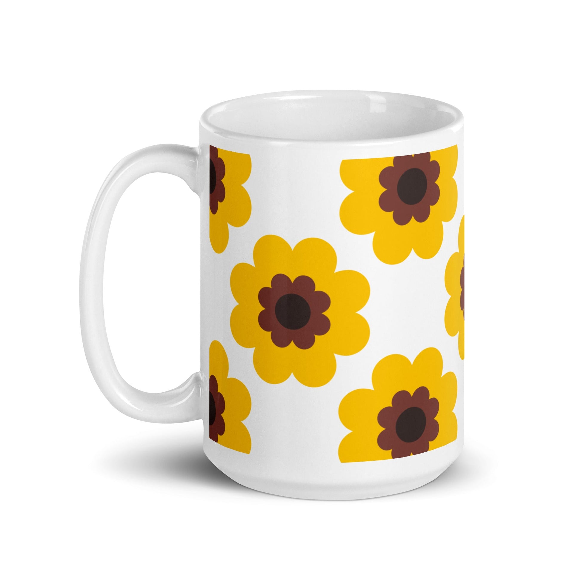 Mug - FANCY BLOOM yellow - Pretty floral print
