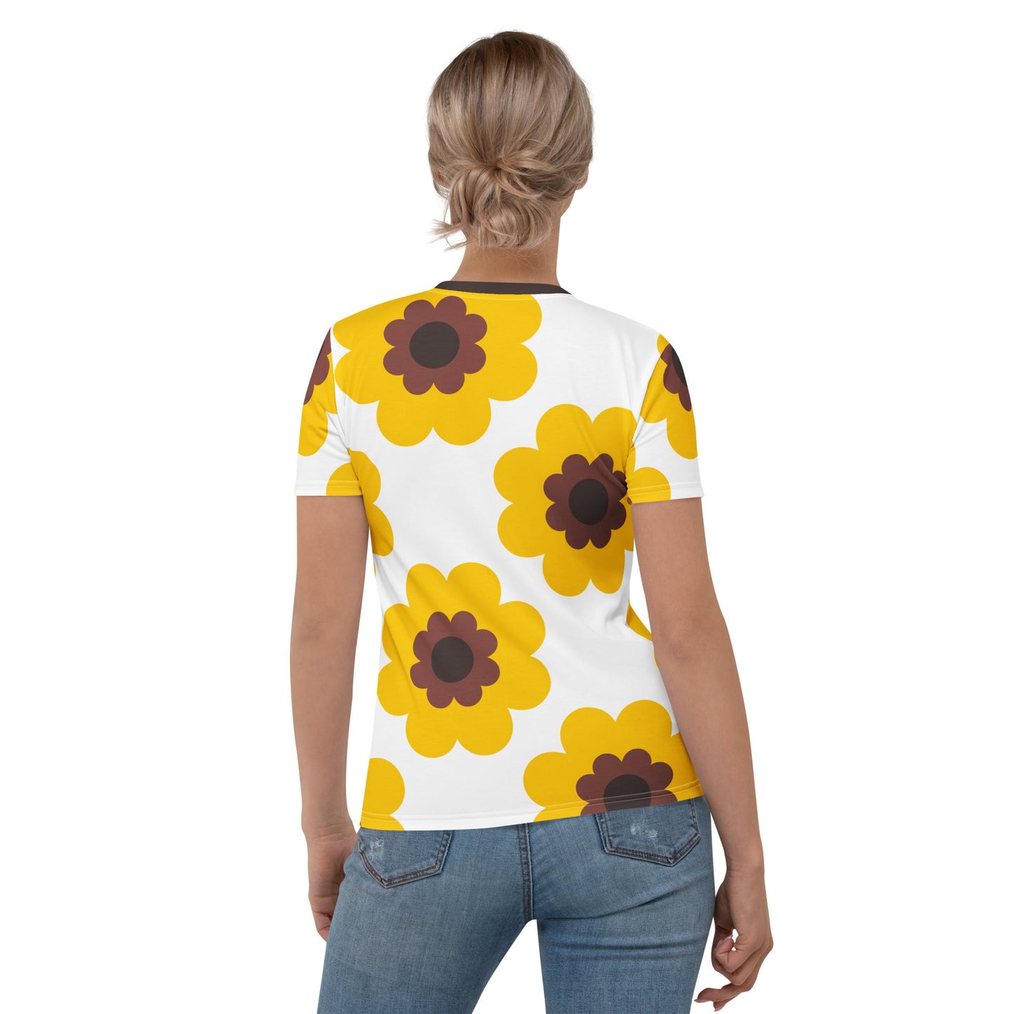 Woman's t-shirt - FANCY BLOOM yellow - Pretty floral print