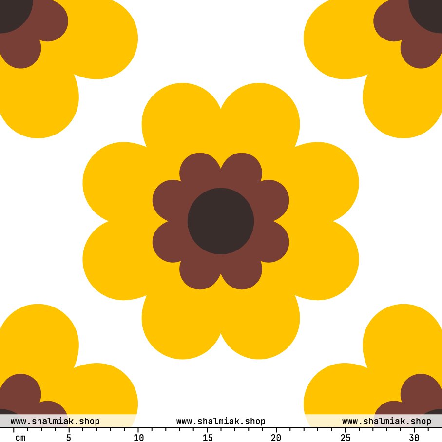 Fabric - FANCY BLOOM yellow XL - Pretty floral print