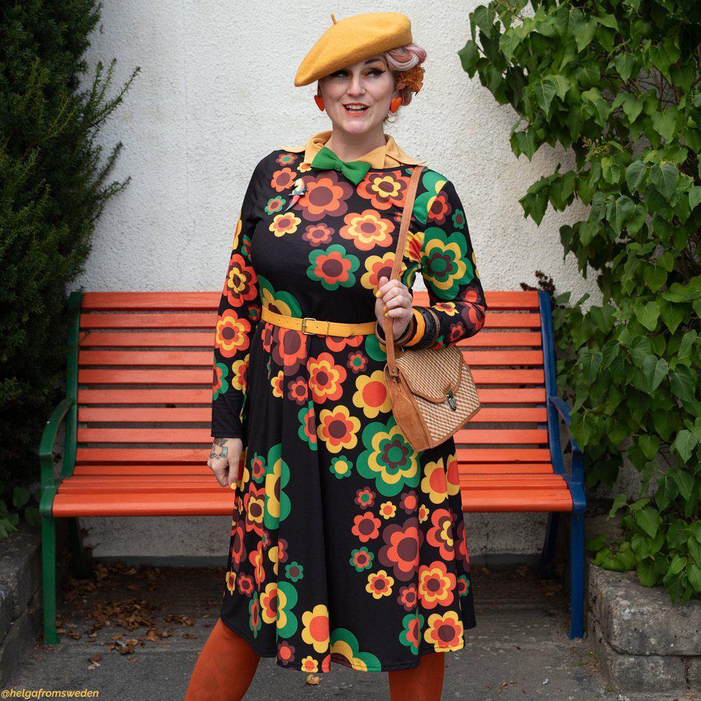 Midi Dress - FLORA FOREVER retro - Floating Flowers