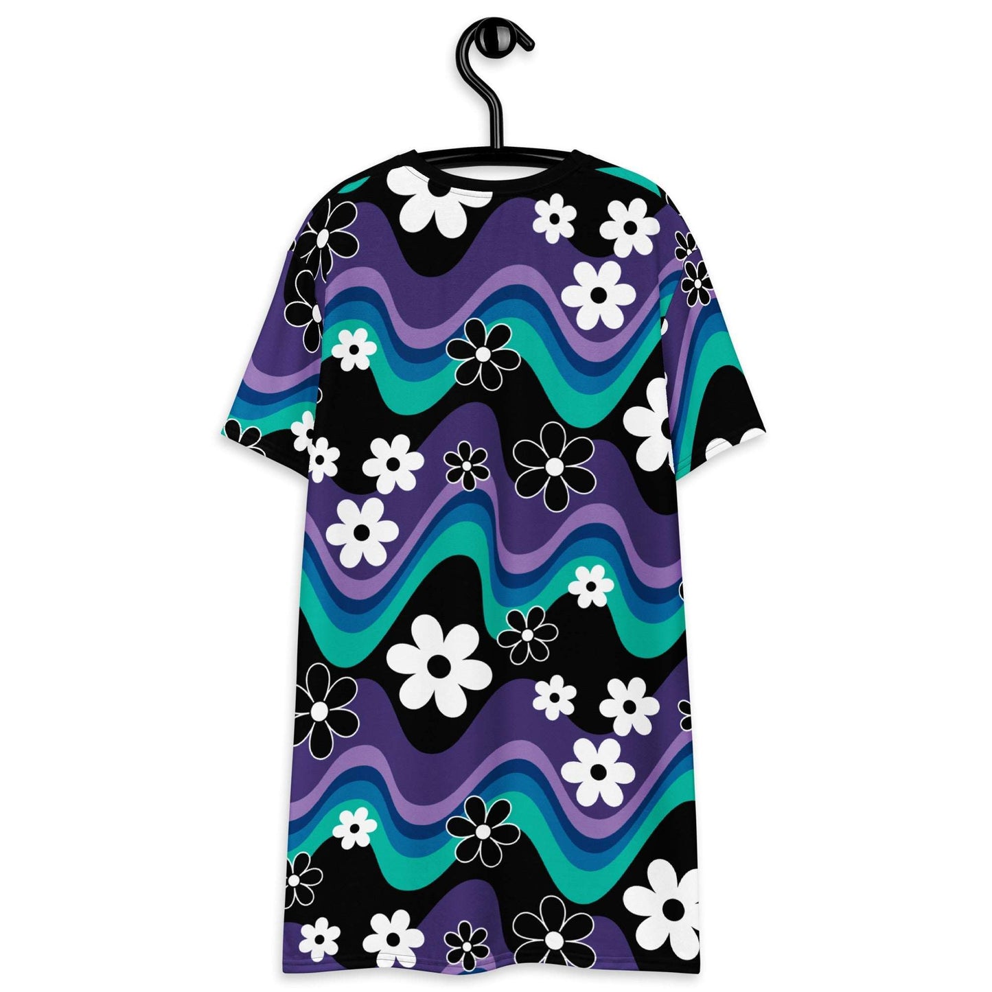 T-shirt dress - FLORA RAVE purple - Bold stripes and flowers print