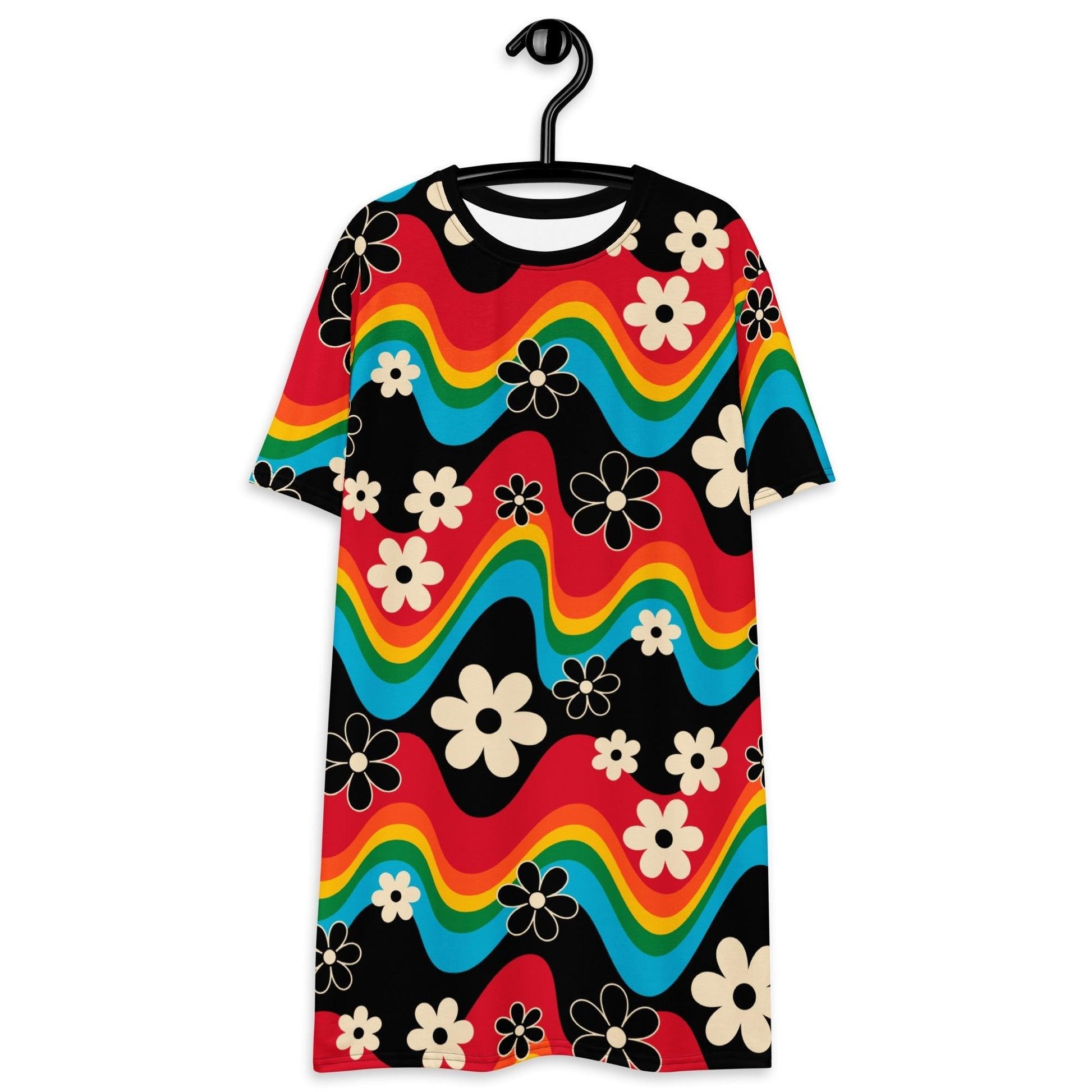 T-shirt dress - FLORA RAVE - Bold stripes and flowers print 6XL