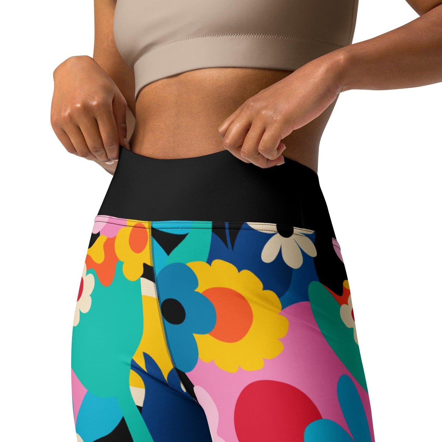 Yoga leggings -2- FLORALEI - Artsy flower print