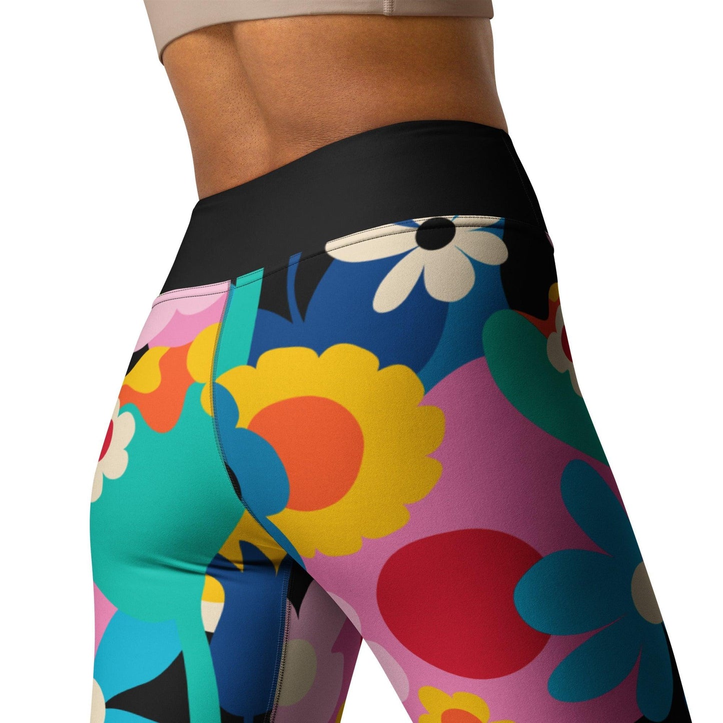 Yoga leggings -2- FLORALEI - Artsy flower print