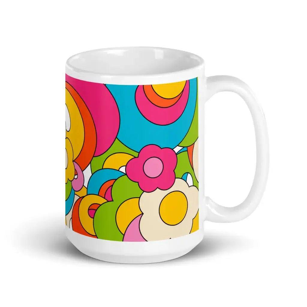 Mug - FLORENCE happy - Elegant floral print 15oz