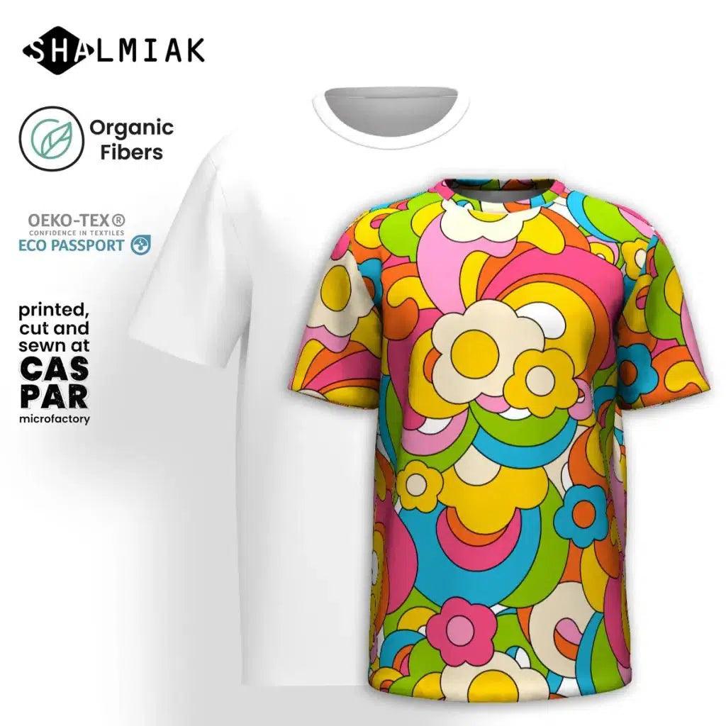 Organic cotton t-shirt - FLORENCE happy - Elegant floral print