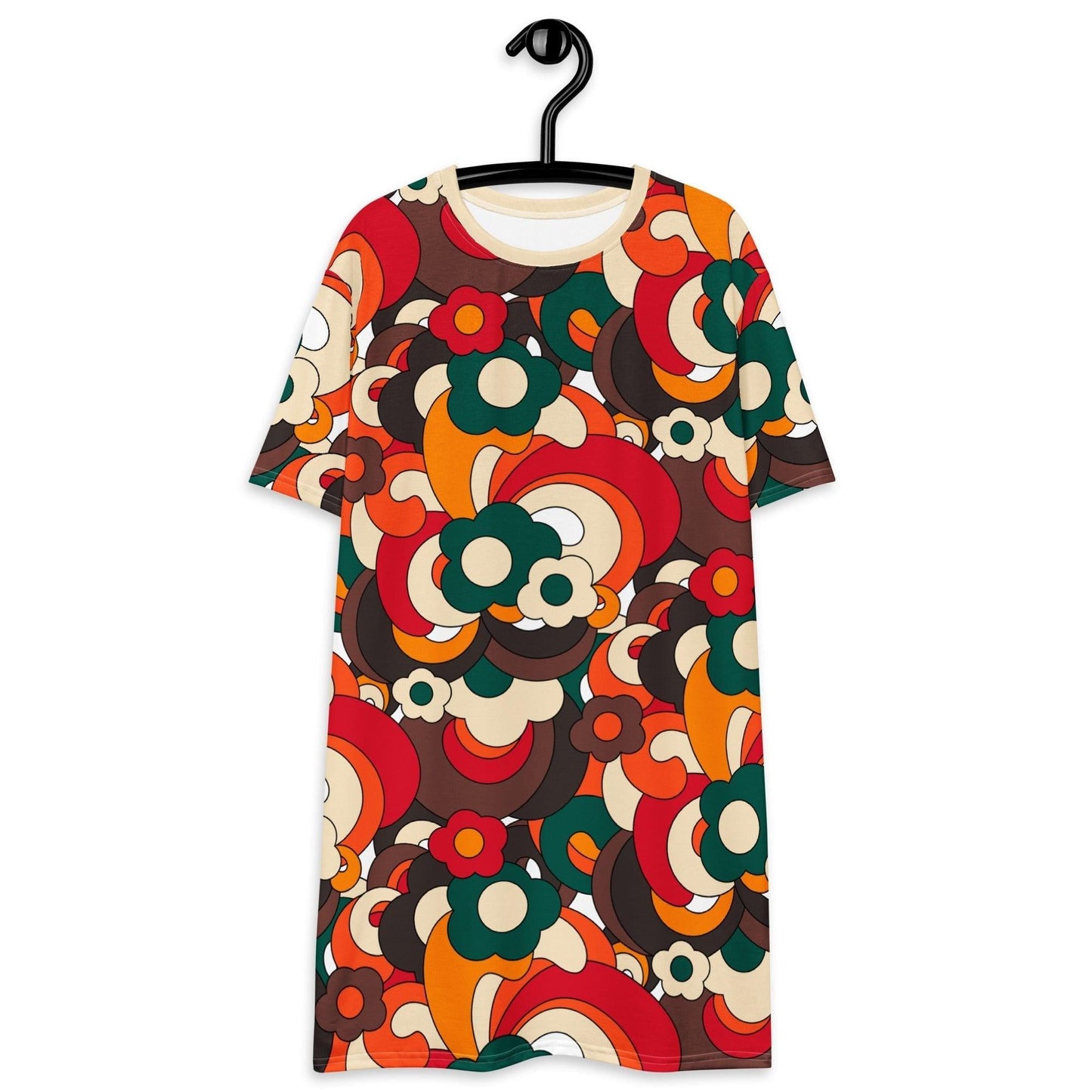 T-shirt dress - FLORENCE retro - Elegant floral print 6XL