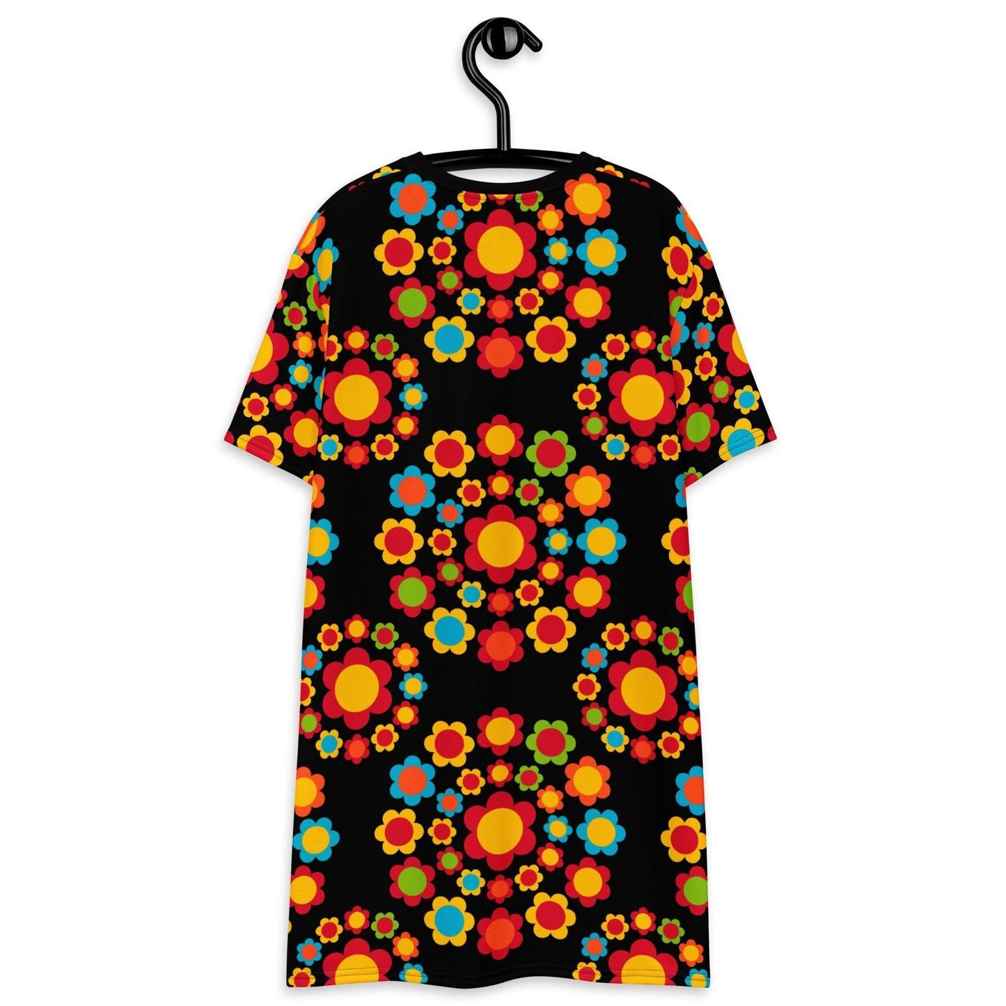 T-shirt dress - FLOWERSHOP color - Retro flower and circle print