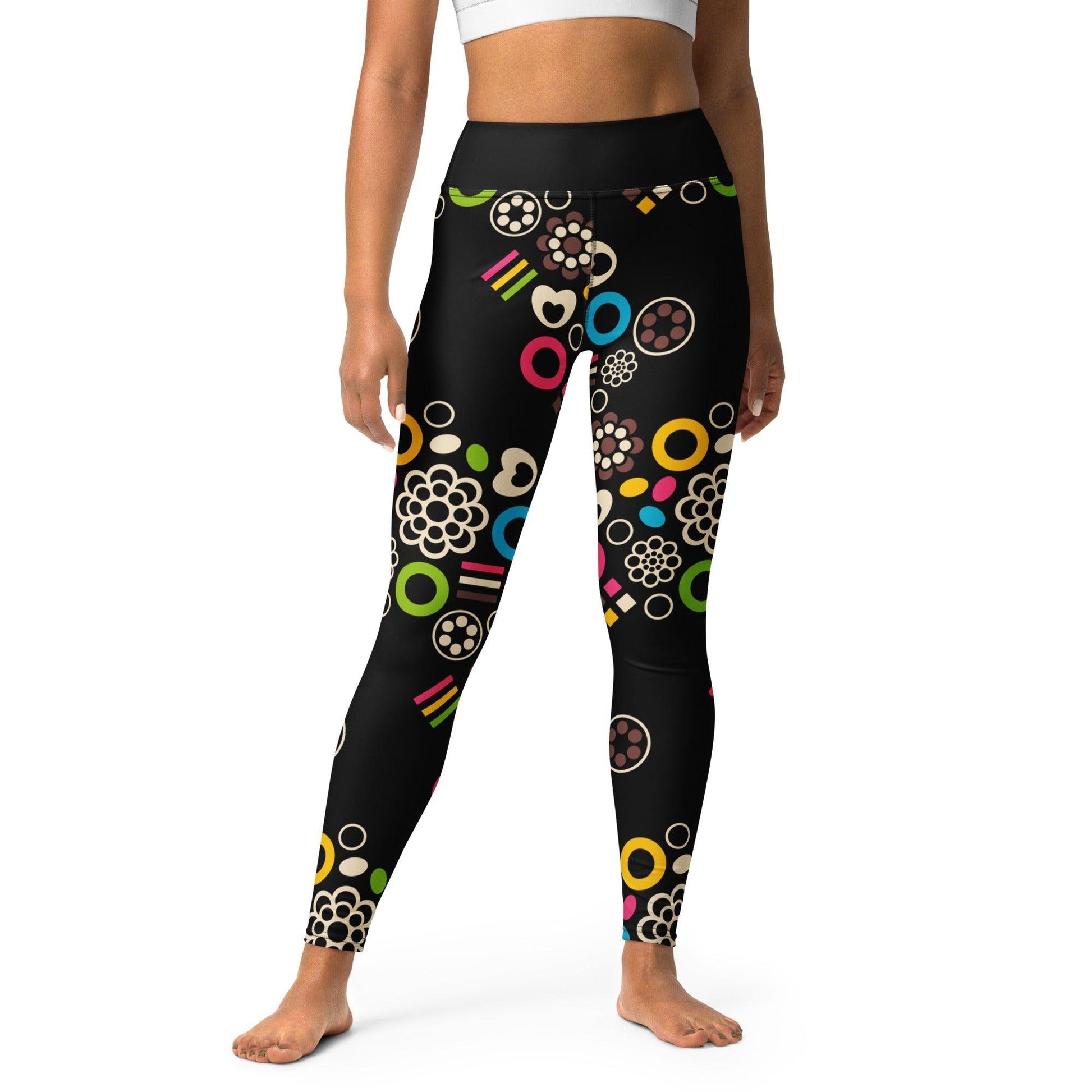 Yoga leggings -2- FOREVER SWEET - Colorful candy mix print XL